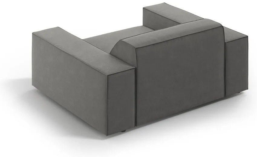 Sivé zamatové kreslo Jodie – Micadoni Home