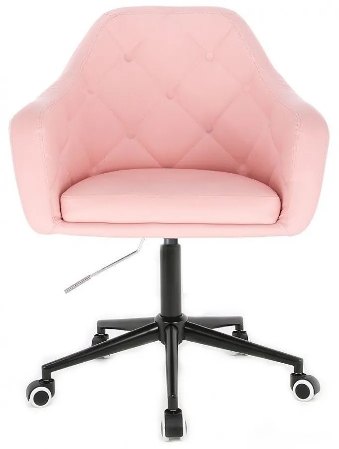 LuxuryForm DESIGN Kreslo ANDORA na čierne podstave s kolieskami - ružové