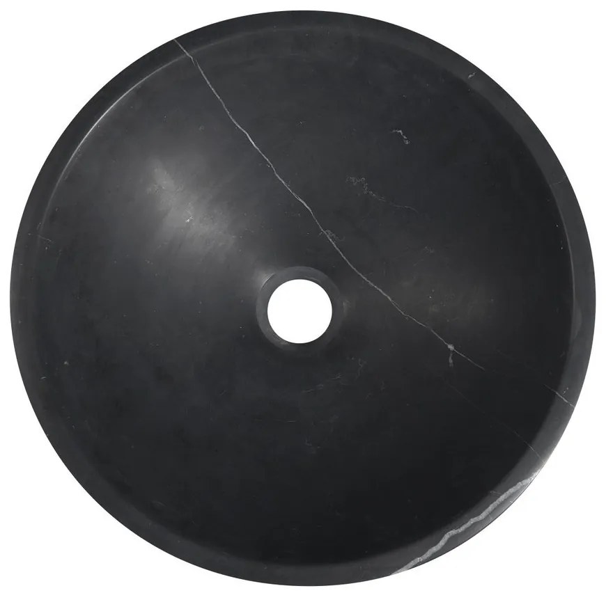 Sapho Sapho, BLOK kamenné umývadlo priemer 40cm, čierny Marquin, matný, 2401-35