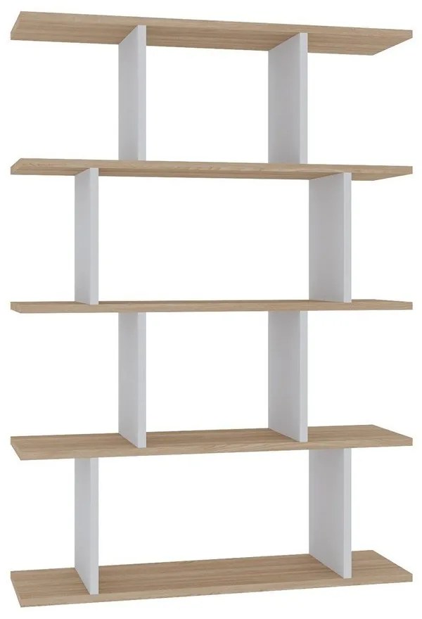 Biela/prírodná knižnica v dekore duba 90x127 cm Harmon - Kalune Design
