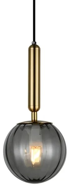 ITALUX PND-2324-1 BRO+SG - Luster na lanku RAVENA 1xE27/5W/230V čierna/mosadz