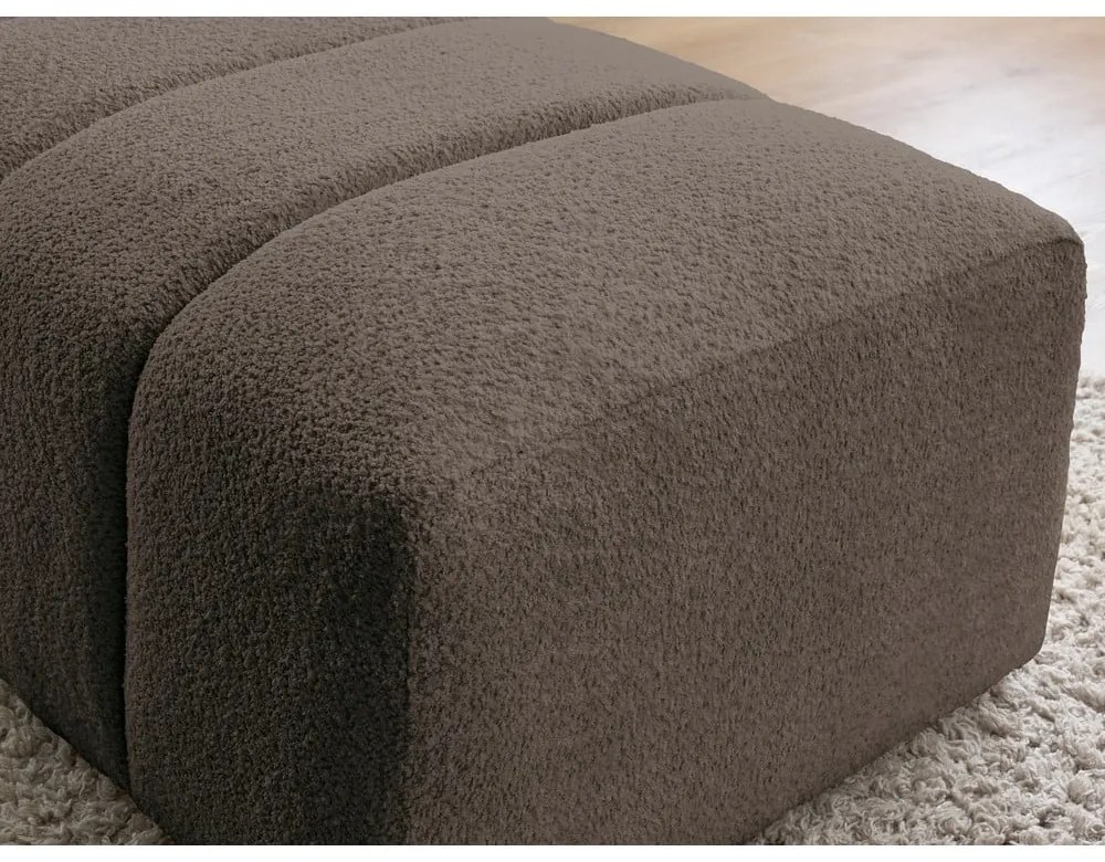 Hnedá podnožka z textílie buklé Annecy – Bobochic Paris