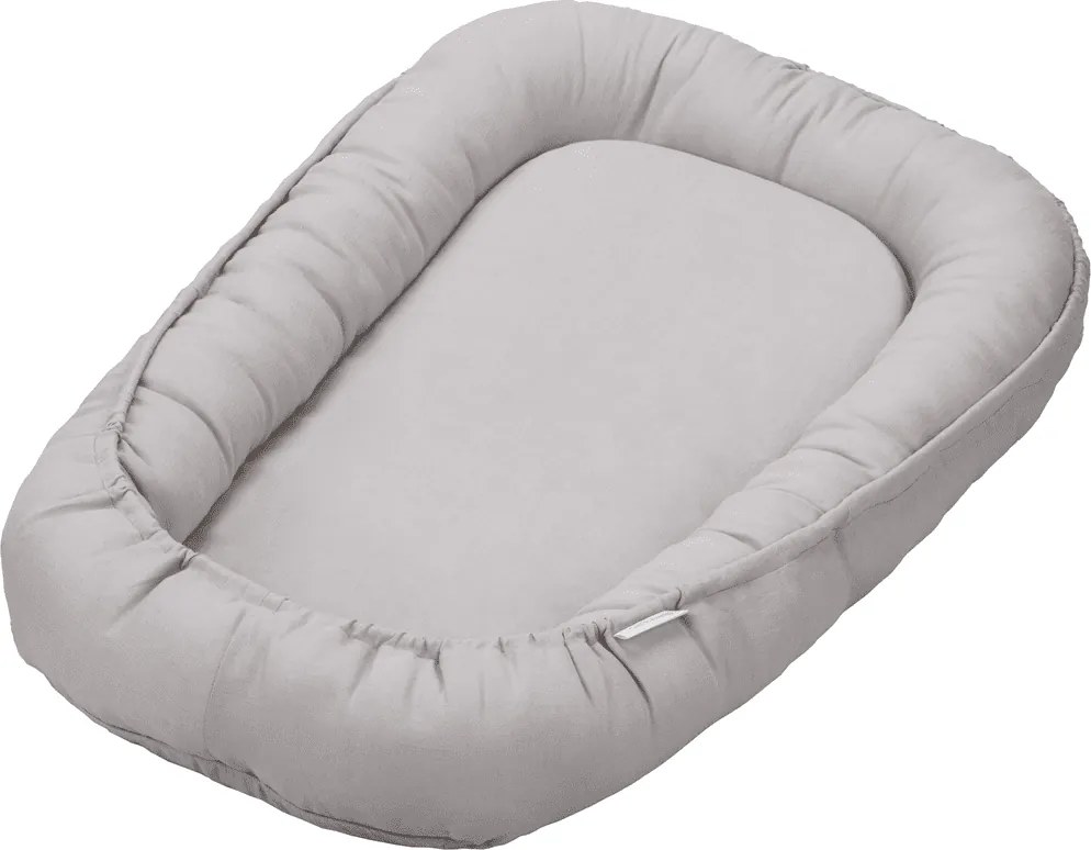 Ľanové hniezdo pre bábätko svetlo šedá