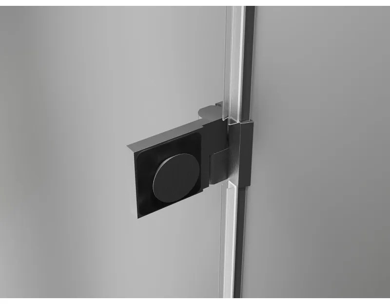 Mexen Lunar-B, pravostranný výklopný sprchový kút 75 x 70 cm, 8mm číre sklo, pištoľovo sivý kartáčovaný - 832-075-070-66-00-P