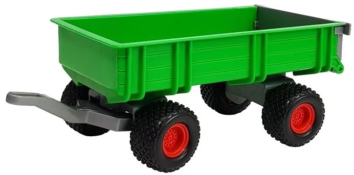 LEAN TOYS Traktor s nakladačom a prívesom - zelený