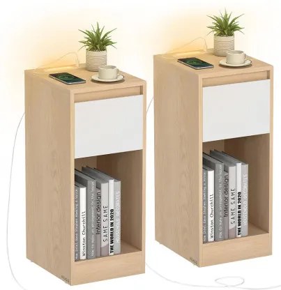Set dvoch nočných stolíkov s LED osvetlením LET710Y01 (2 ks)