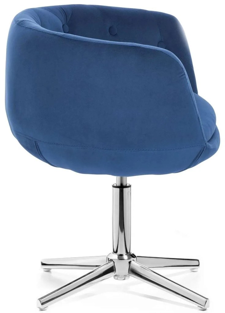 LuxuryForm DESIGN Kreslo MONTANA VELUR na striebornom kríži - modré