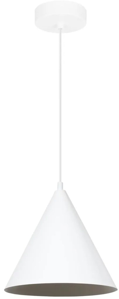 Závesné svietidlo Soho, 1x biele kovové tienidlo, (fi 25cm)