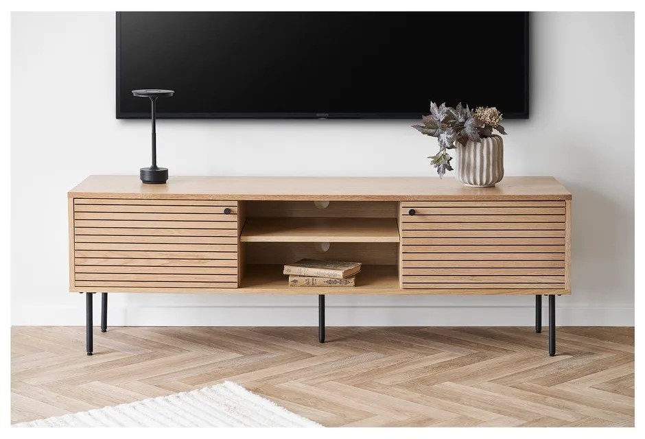 TV stolík v dekore duba v prírodnej farbe 40x50x150 cm Kyoto – House Nordic
