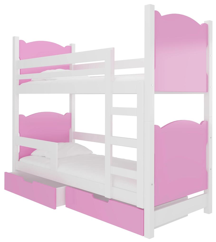 Poschodová detská posteľ 180x75 cm. Vlastná spoľahlivá doprava až k Vám domov. 1052101