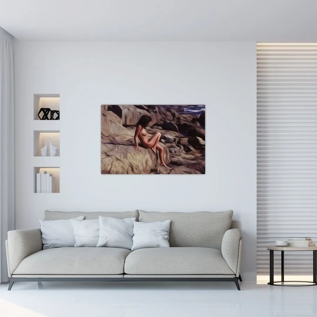 Obraz - Maľba ženy (90x60 cm)