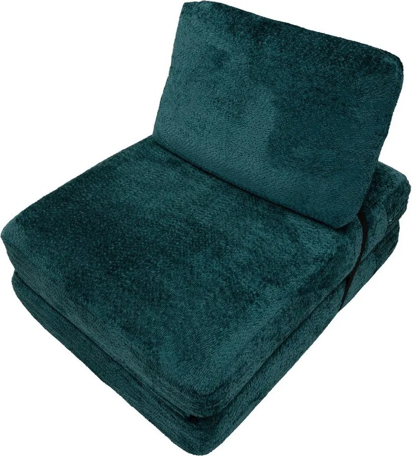 Zelenomodré rozkladacie kreslo z textílie buklé Faster – Mauro Ferretti