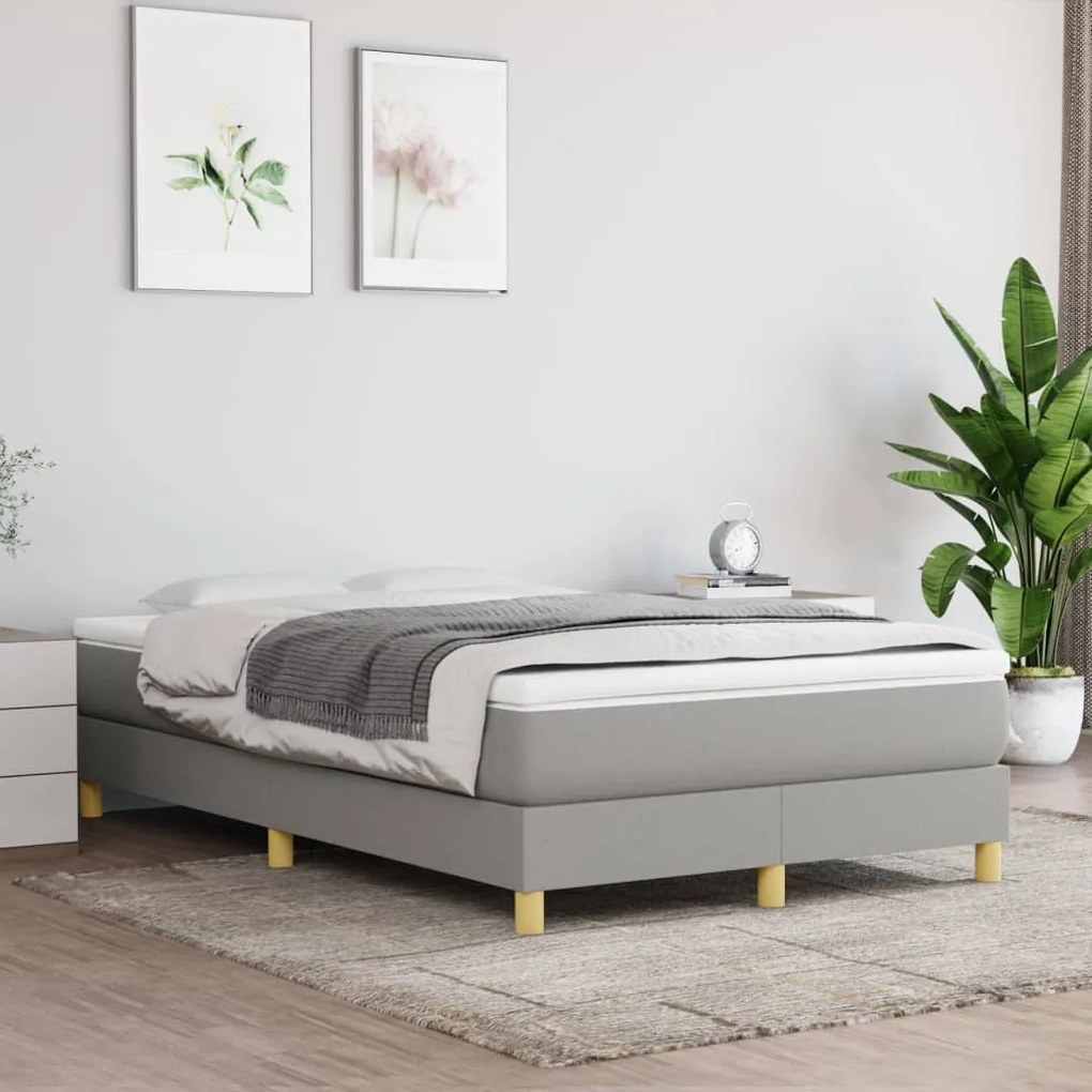 Posteľný rám na boxspring bledosivý 120x200 cm látka