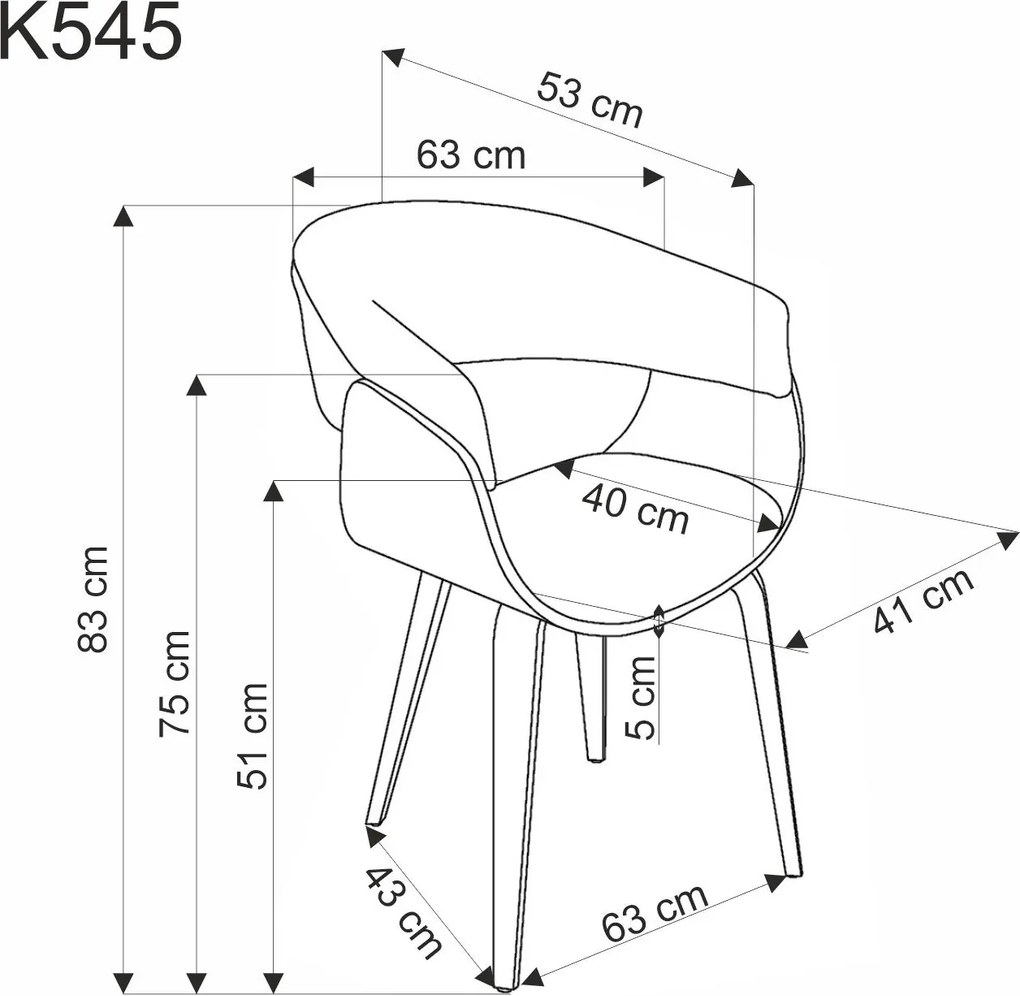 Jedálenské kreslo K545 béžové/orechové
