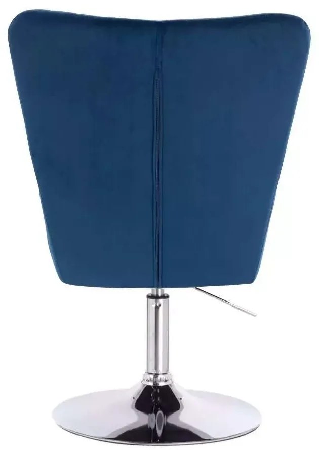 LuxuryForm DESIGN Kreslo AMADEO VELUR na striebornom tanieri - modré