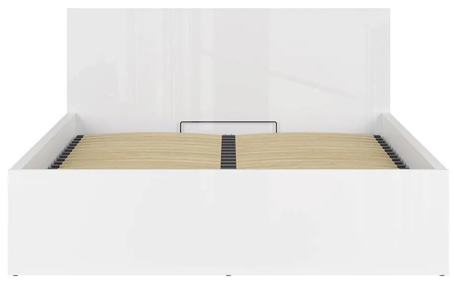 Manželská posteľ 160 cm BRW Tetrix 11 (lesk biely) (s roštom) (s úl. priestorom). Akcia -35%. Vlastná spoľahlivá doprava až k Vám domov. 1098491