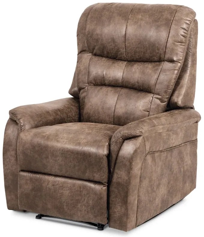 TV křeslo, coffee látka, kov černá