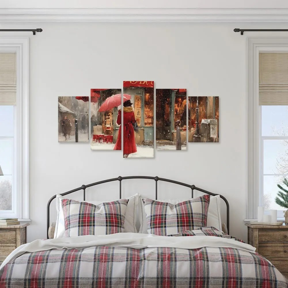 5-dielny obraz čaro zimnej ulice