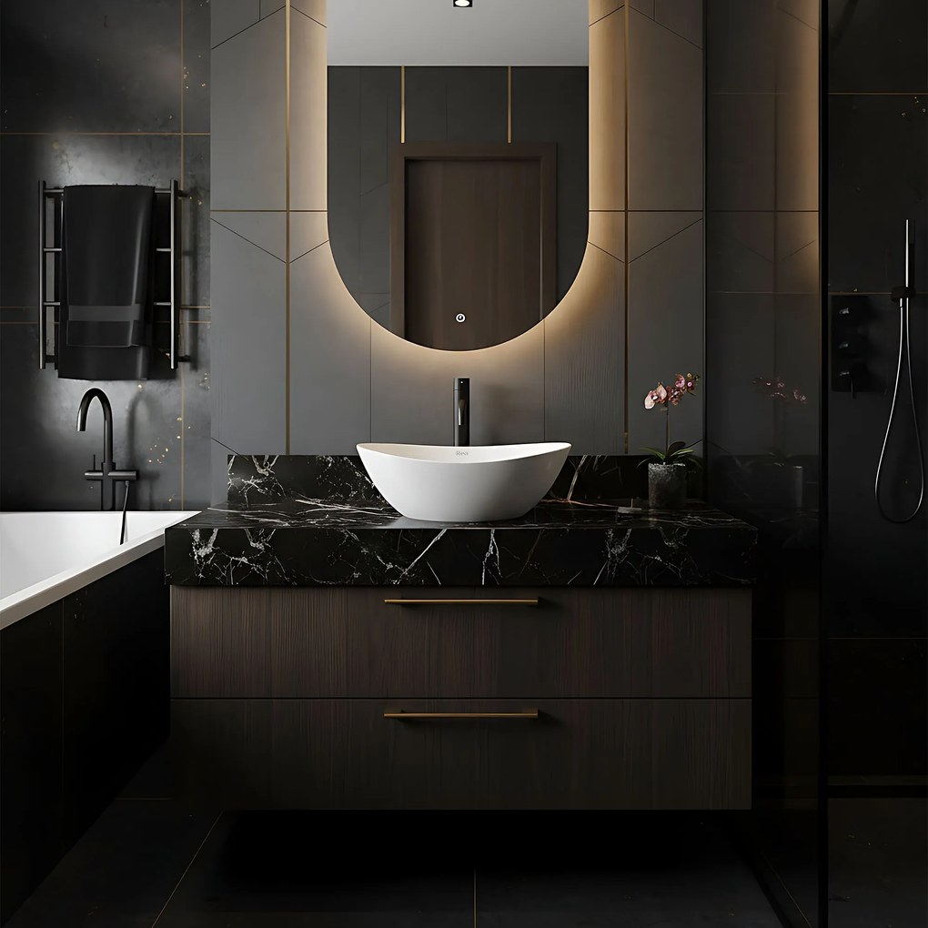 Rea Kate, umývadlo na dosku 450x270x140 mm, biela lesklá, REA-U6802