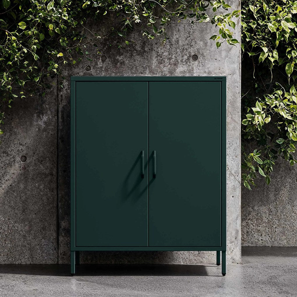 Skrinka do obývačky s policami VITO, 800 x 1015 x 400 mm, Modern: fľaškovo zelená farba