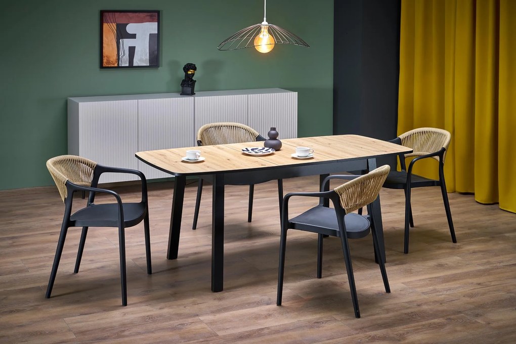 Rozkladací jedálenský stôl Barril 130/170 cm dub artisan/čierny