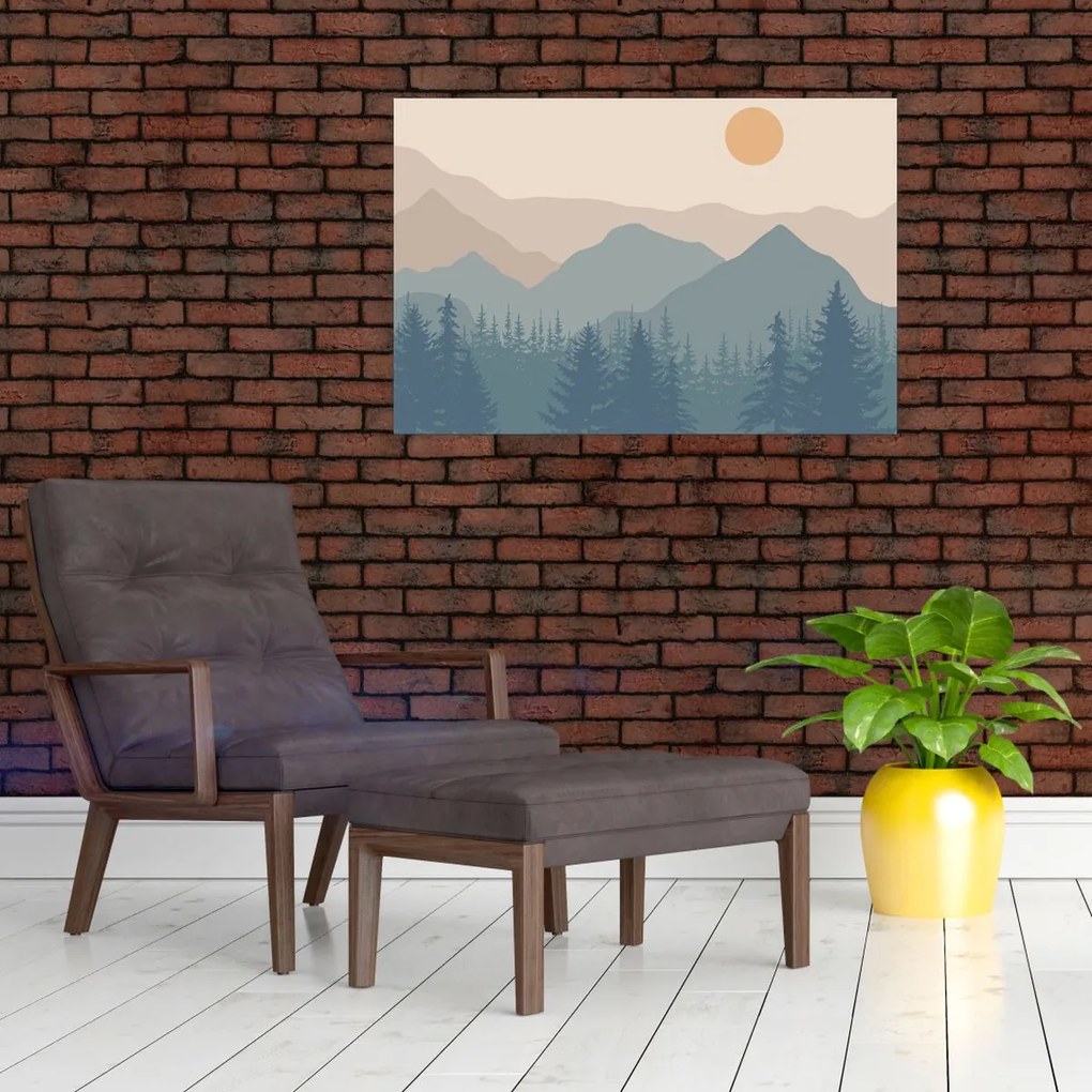 Obraz - Tyrkysové hory N⁰1 (90x60 cm)