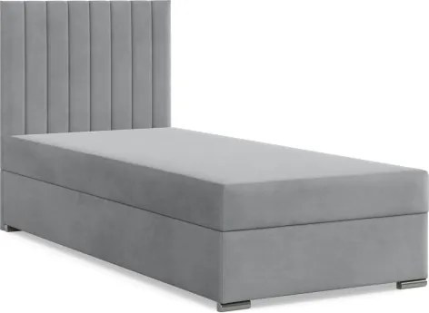 Čalúnená posteľ AGEN Velvet 90×200 cm svetlosivá