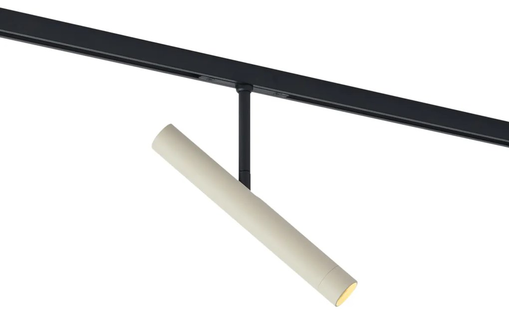 Moderný reflektor béžový s čiernou farbou pre 1-fázový koľajnicový systém - Slimline Avery