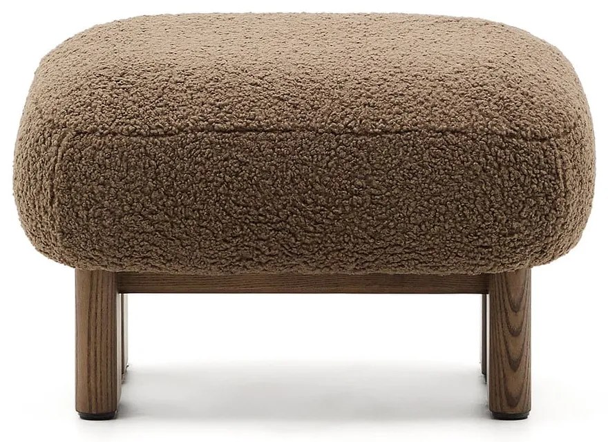 Hnedá podnožka z textílie buklé Nema – Kave Home