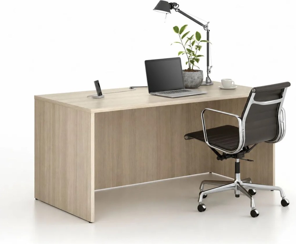 Kancelársky písací stôl FRAME, 160x80 cm, dub prírodný