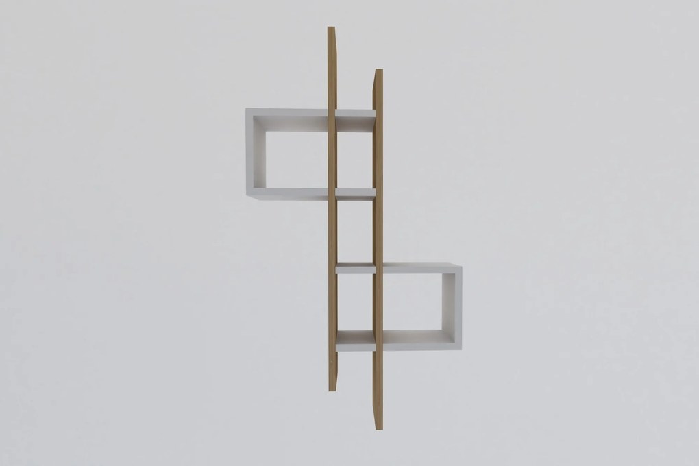 Nástenná polica EMSE dub safírový/biely