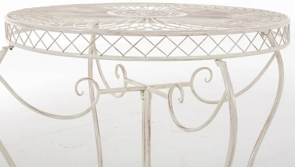 Kovový stôl Sheela - Krémová antik