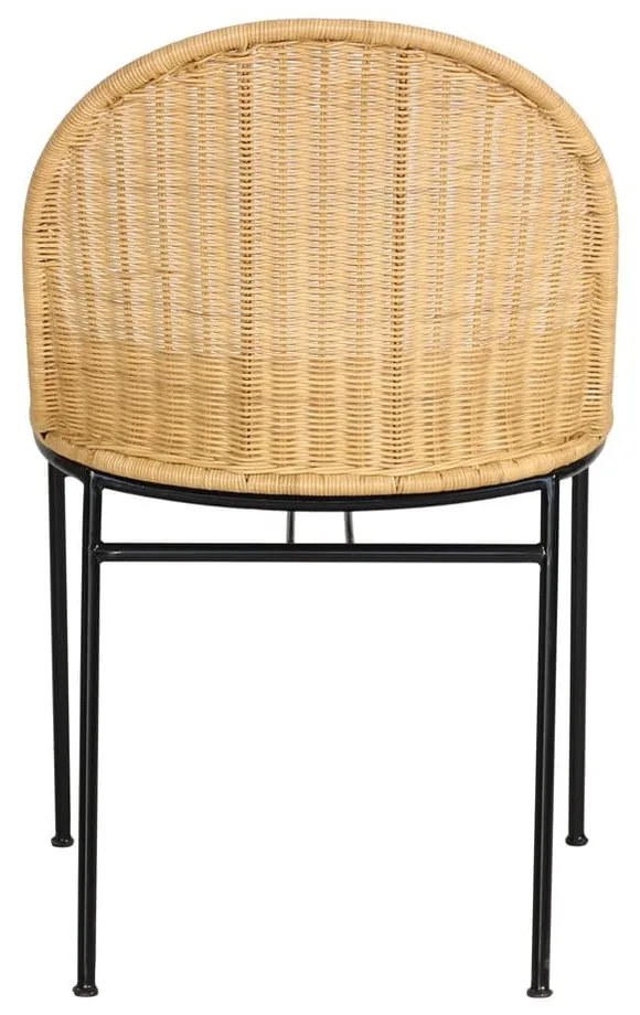 Súprava 4 ratanových jedálenských stoličiek Sofia a čierneho stola Marienlist - Bonami Essentials