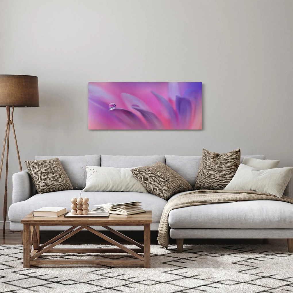 Obraz - Kvapka na kvete (120x50 cm)
