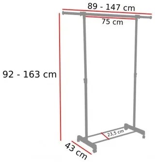 Vešiakový stojan na kolieskach OTTO biely