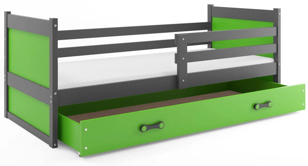 Posteľ RICO 1 190x90 grafitová - zelená