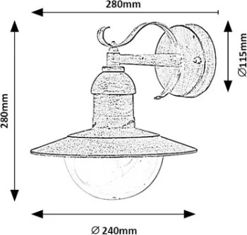 Brilagi - Vonkajšie nástenné svietidlo MOLDE 1xE27/60W/230V IP44 biela/patina