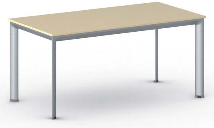 Rokovací kancelársky stôl PRIMO INVITATION, 160x80 cm, sivostrieborná podnož, breza