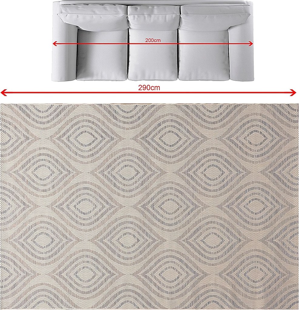 Koberec Breeze beige/raw/blue 200x290cm