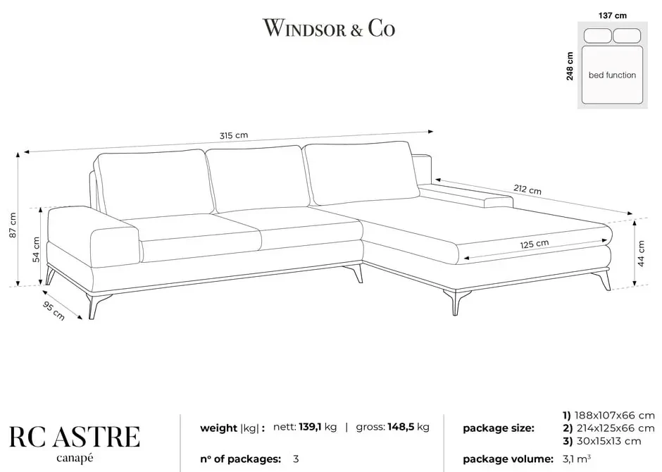 Fľaškovozelená rozkladacia rohová pohovka Windsor & Co Sofas Planet, pravý roh