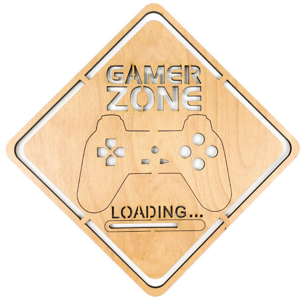 Veselá Stena Drevená nástenná dekorácia Gamer Zone