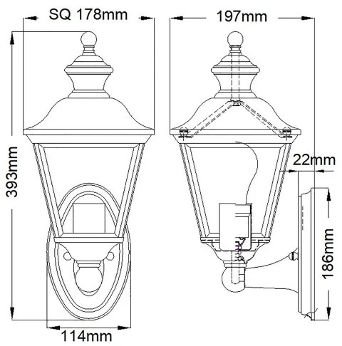 Kichler - Vonkajšie nástenné svietidlo BAY SHORE 1xE27/60W/230V IP44