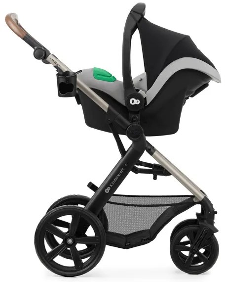 KINDERKRAFT-Kombinovaný kočík 3v1 MOOV 2 Moonlight grey + autosedačka MINK PRO