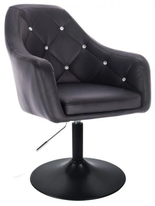 LuxuryForm DESIGN Kreslo ROMA na čiernom tanieri - čierne