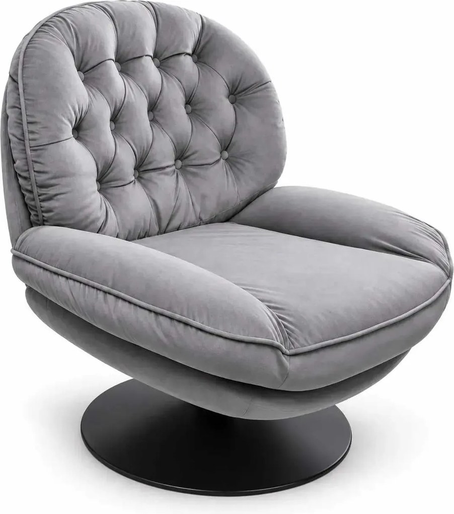 LuxuryForm DESIGN Otočné relaxačné kreslo LUNA s podnožkou – sivé