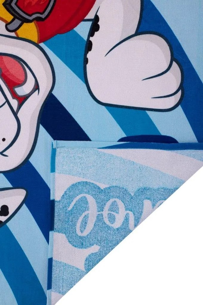 Dětská bavlněná osuška ROBIN Tlapková patrola 70x140 cm modrá