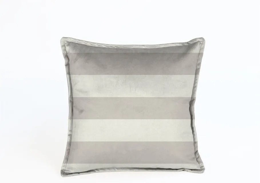 Béžová dekoratívna obliečka na vankúš Velvet Atelier Stripes, 45 × 45 cm