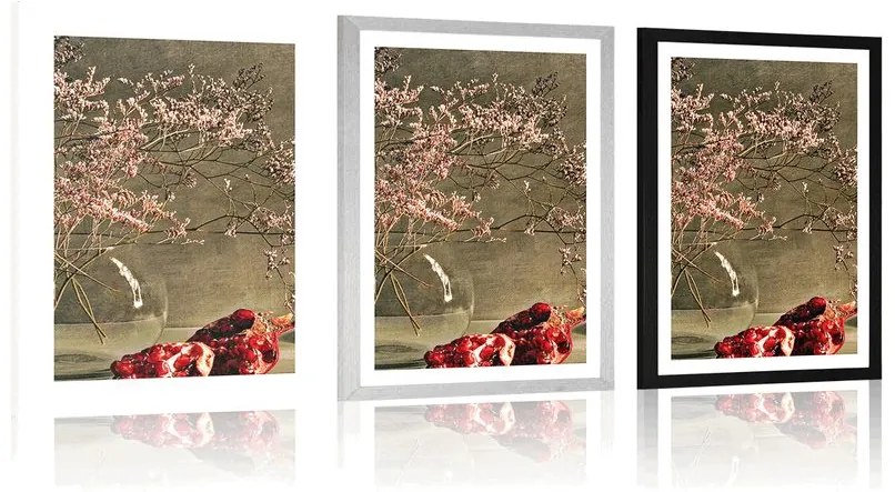 Plagát s paspartou jesenné zátišie - 40x60 white