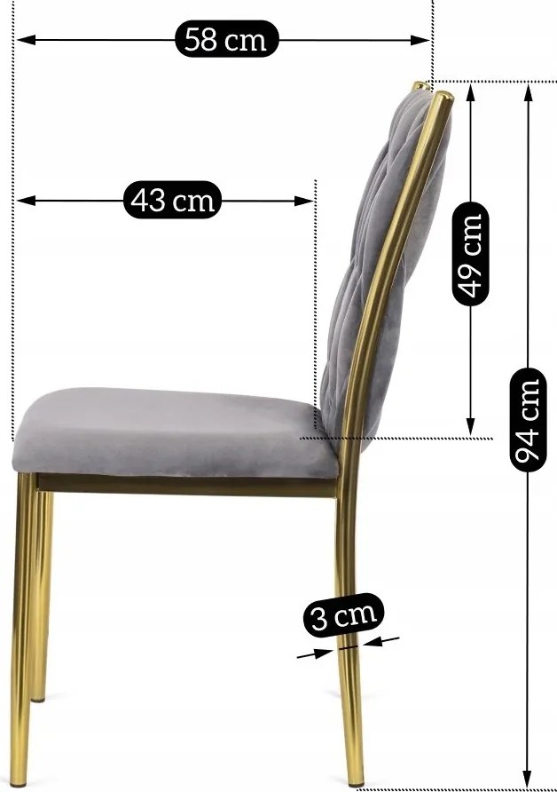 Čalouněná jídelní židle DAN šedá