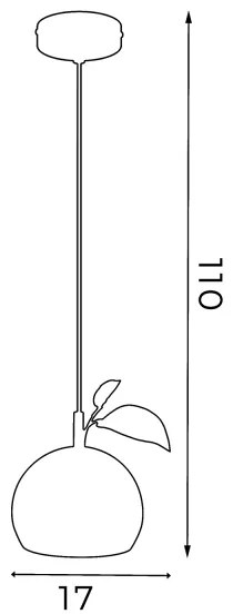 Luster na lanku APPLE 1xE27/15W/230V červená